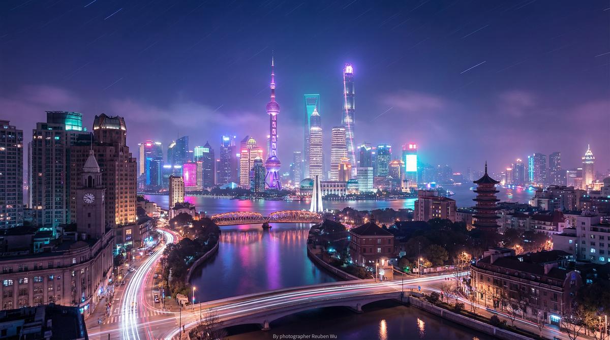 国产视频城市夜景延时摄影视频